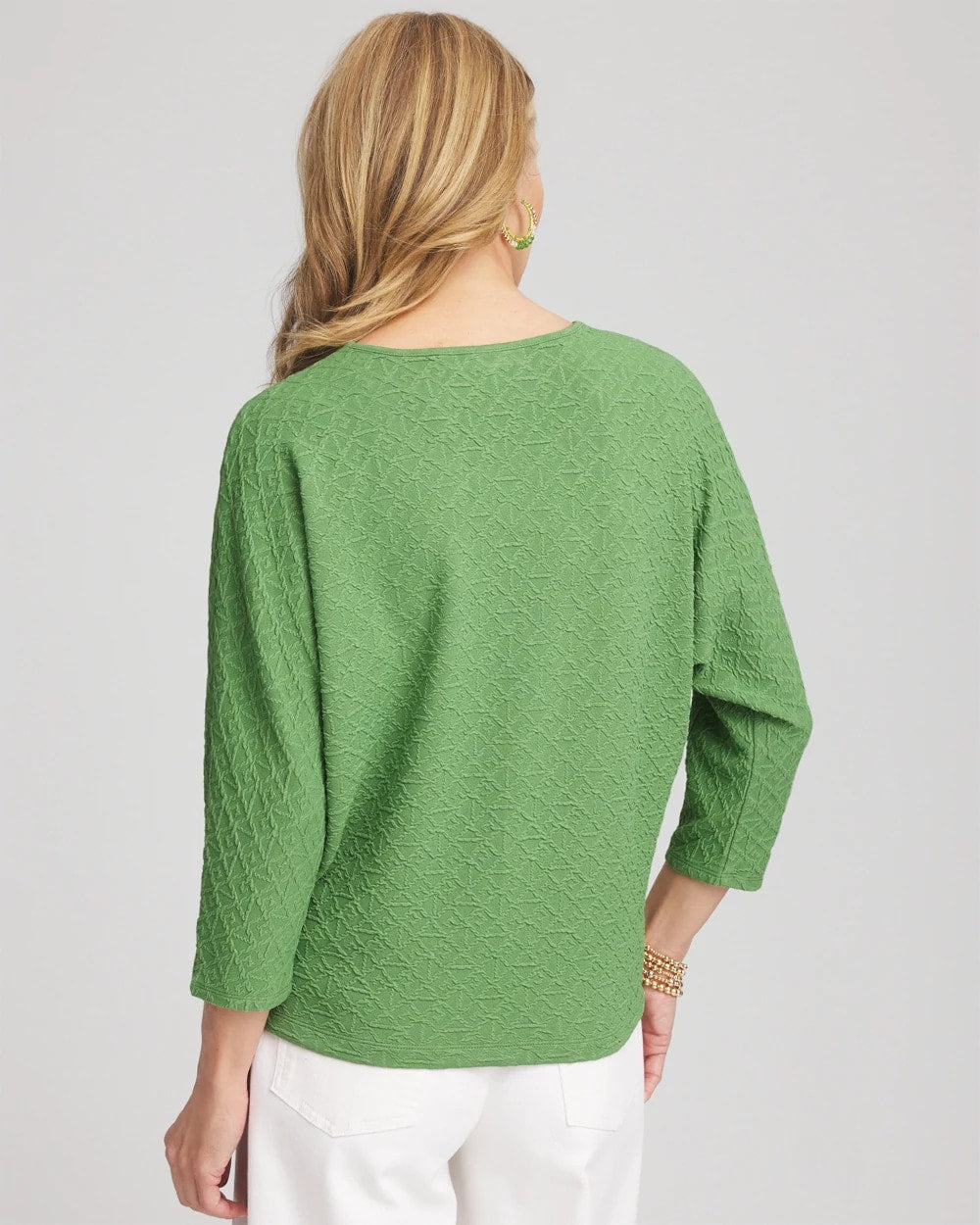 Chico's Textured Wedge Top SALTED LIME