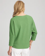 Chico's Textured Wedge Top SALTED LIME