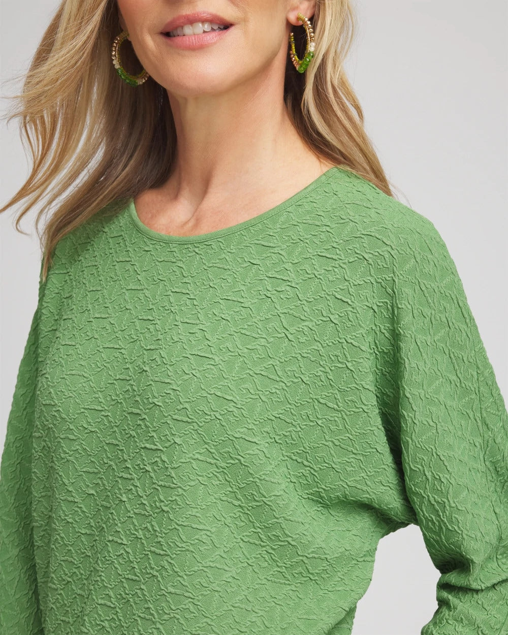Chico's Textured Wedge Top SALTED LIME