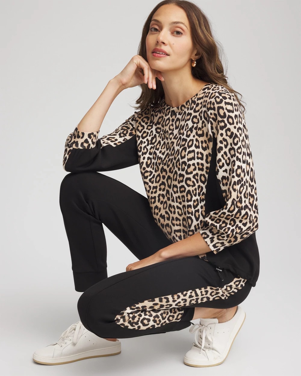 Chico's Zenergy® Animal-Print Bungee Top NATURAL TAN