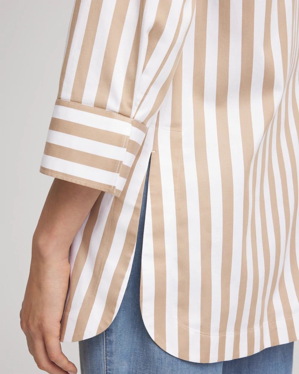 Chico's No Iron™ Neutral Striped Tunic CAFE AROMA