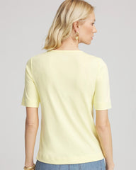 Chico's Classic Fit Pima Cotton Tee BRIGHT YELLOW