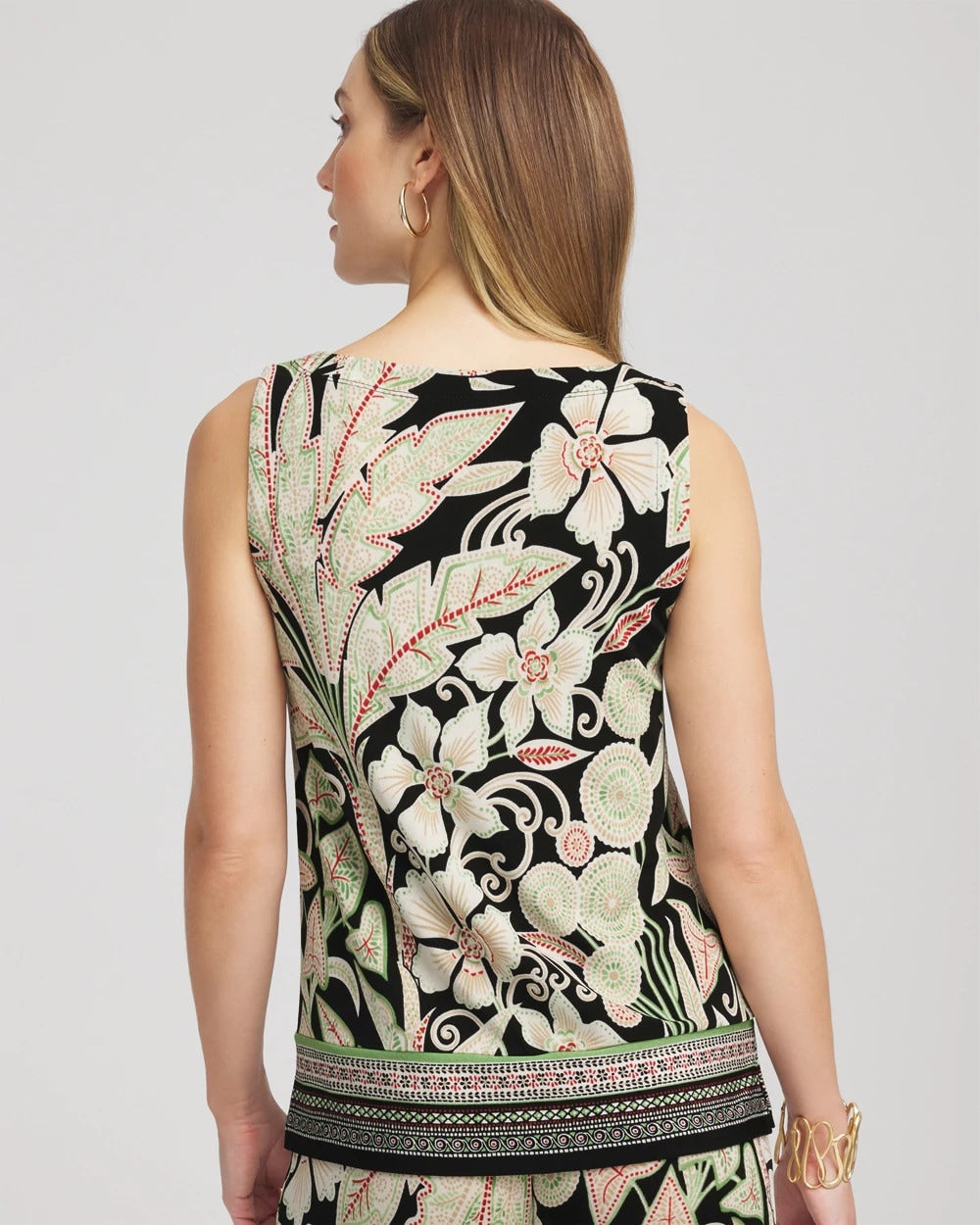 Chico's Travelers™ Island-Motif Side-Slit Tank SALTED LIME