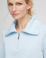 Chico's Zenergy® Beach Slub Half-Zip Pullover Top CRYSTAL SPRINGS