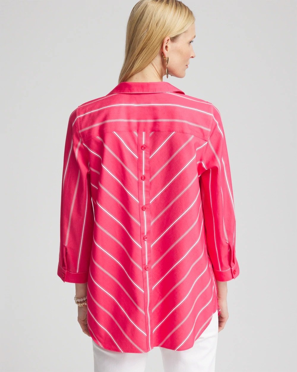 Chico's No Iron™ Stretch Stripe Tunic DRIED ROSES
