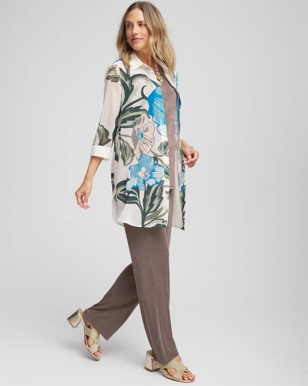 Chico's Travelers™ Artisanal Chiffon Tunic DARKEST SPRUCE