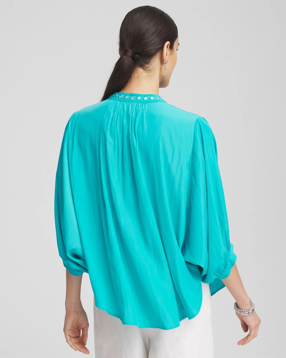 Chico's Batwing Sleeve Top SEASPRAY