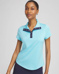 Chico's Zenergy® UPF Mockneck Short-Sleeve Top PARADISO BLUE