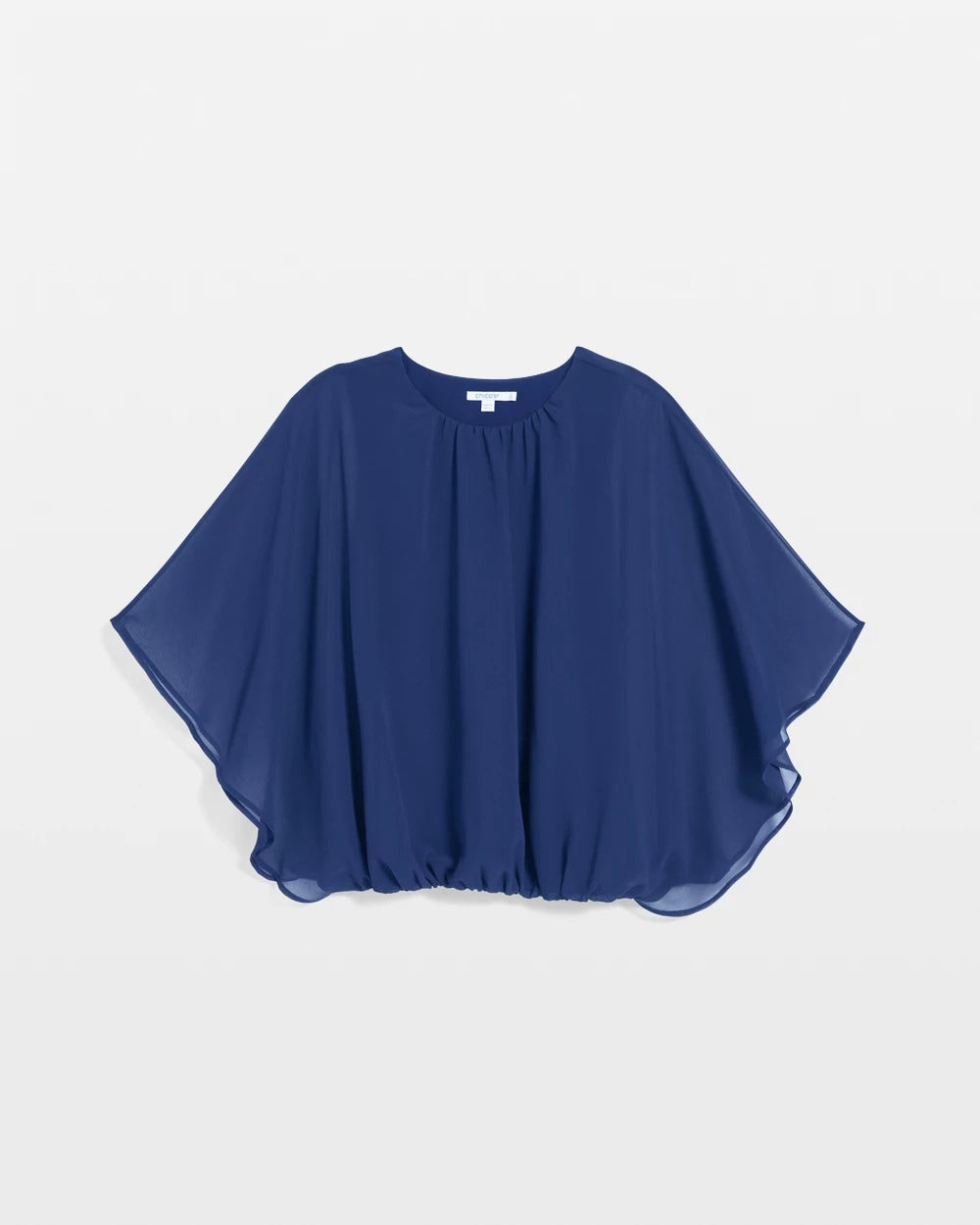Chico's Travelers™ Collection Bubble Hem Chiffon Blouse BLUE CASA