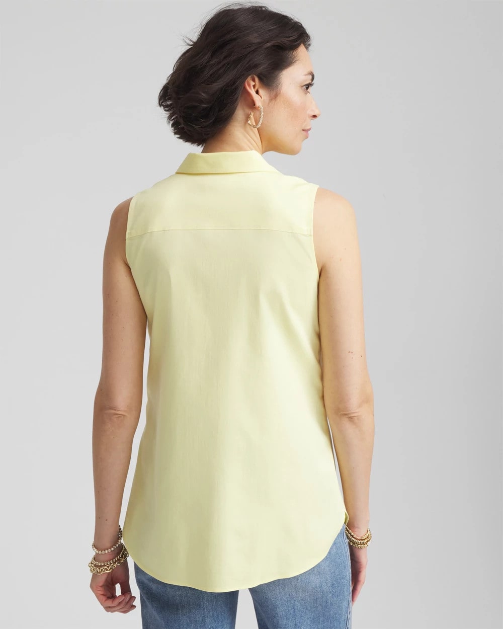 Chico's No Iron™ Sleeveless Sateen Shirt BRIGHT YELLOW