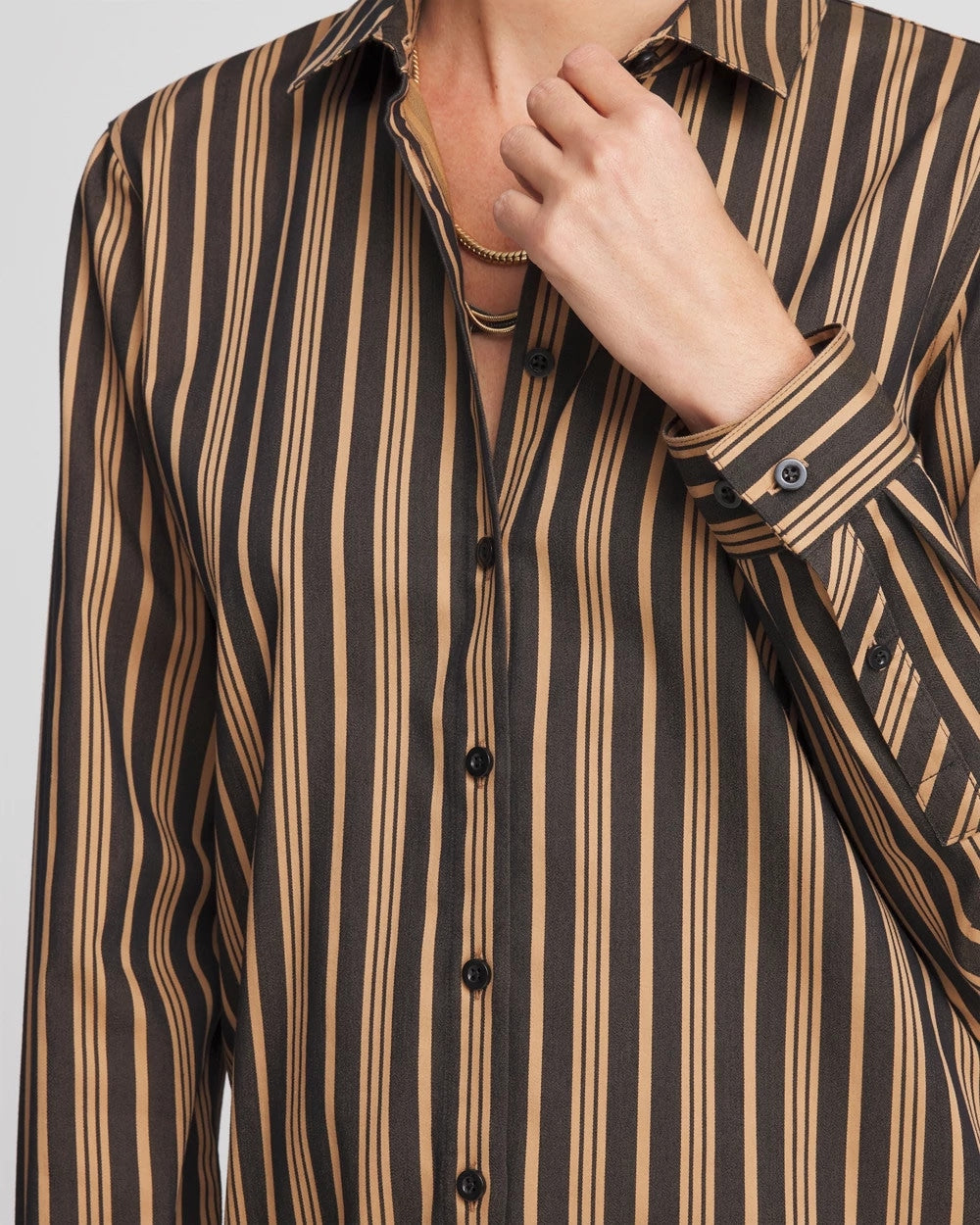 Chico's No Iron™ Stripe Tunic CAMEL/BLACK