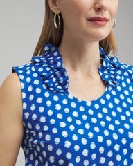 Chico's ® UPF Neema Dot Ruffle Tank INTENSE AZURE