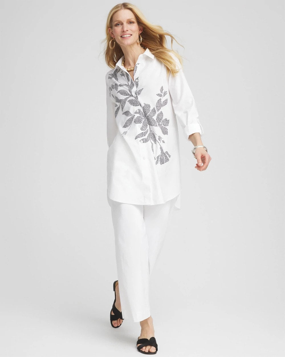 Chico's No Iron™ Pocketed Tunic OPTIC WHITE