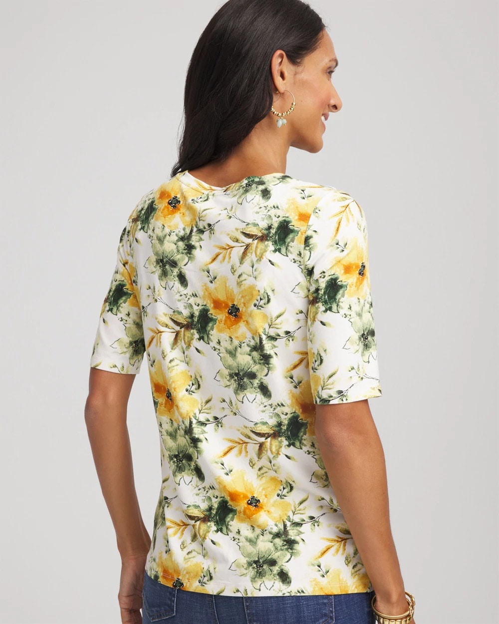 Chico's Touch of Cool™ Elbow-Sleeve Perfect Tee ECRU