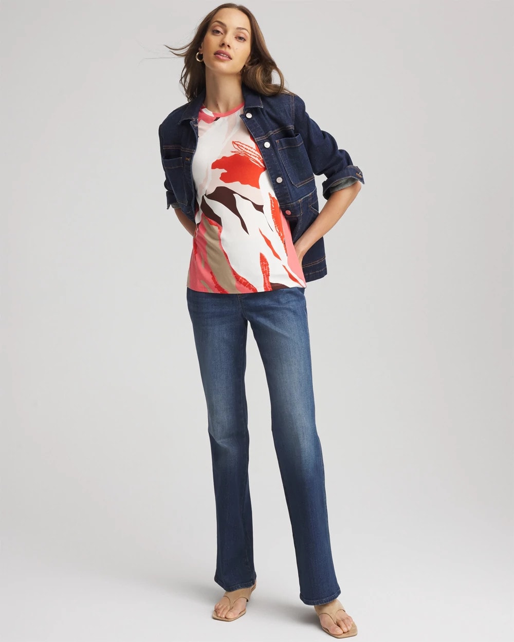 Chico's Touch of Cool™ Elbow-Sleeve Perfect Tee SIESTA ROSE