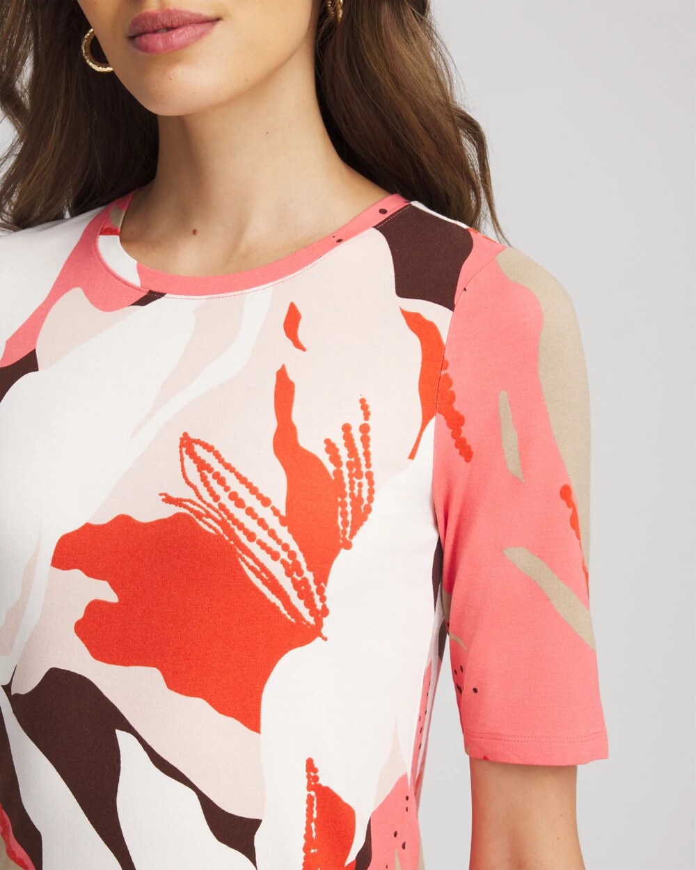 Chico's Touch of Cool™ Elbow-Sleeve Perfect Tee SIESTA ROSE