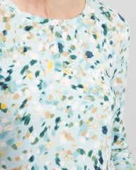 Chico's Printed Touch of Cool™ Layering Tee BLUE MENTHE