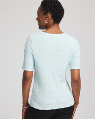 Chico's Textured Short-Sleeve Tee BLUE MENTHE