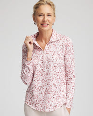 Chico's Zenergy® UPF Printed Zip-Front Pullover ROSE SMOKE