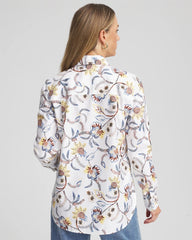 Chico's No Iron™ Long-Sleeved Floral Shirt OPTIC WHITE