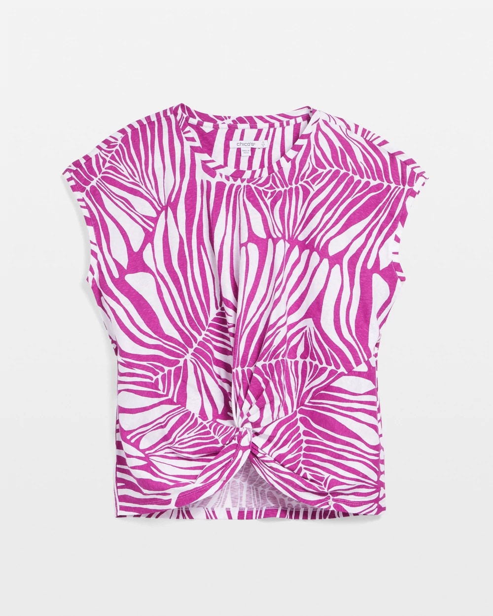 Chico's Jungle Inverted Knot Front Tee AFRICAN VIOLET