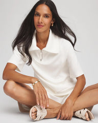 Chico's Zenergy® Soft Half-Zip Top ECRU