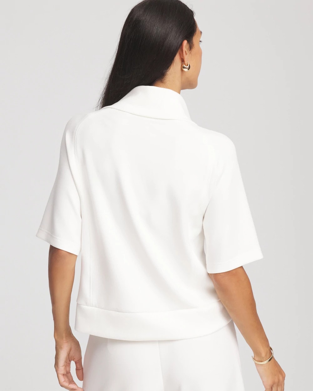 Chico's Zenergy® Soft Half-Zip Top ECRU