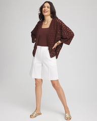 Chico's Short Woven Kimono CACAO
