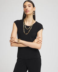Chico's Travelers™ Cap-Sleeve Top TRAVELERS BLACK