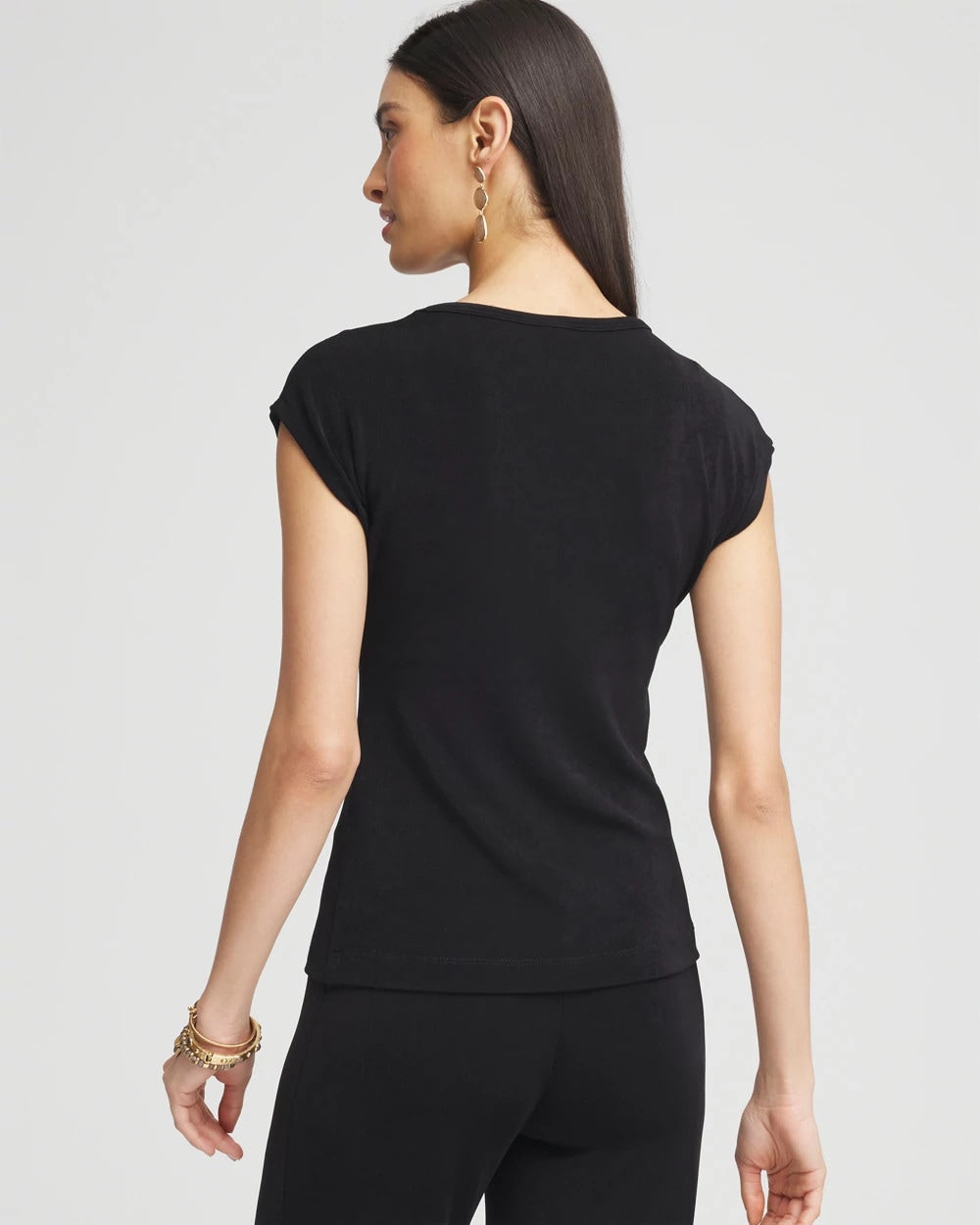Chico's Travelers™ Cap-Sleeve Top TRAVELERS BLACK
