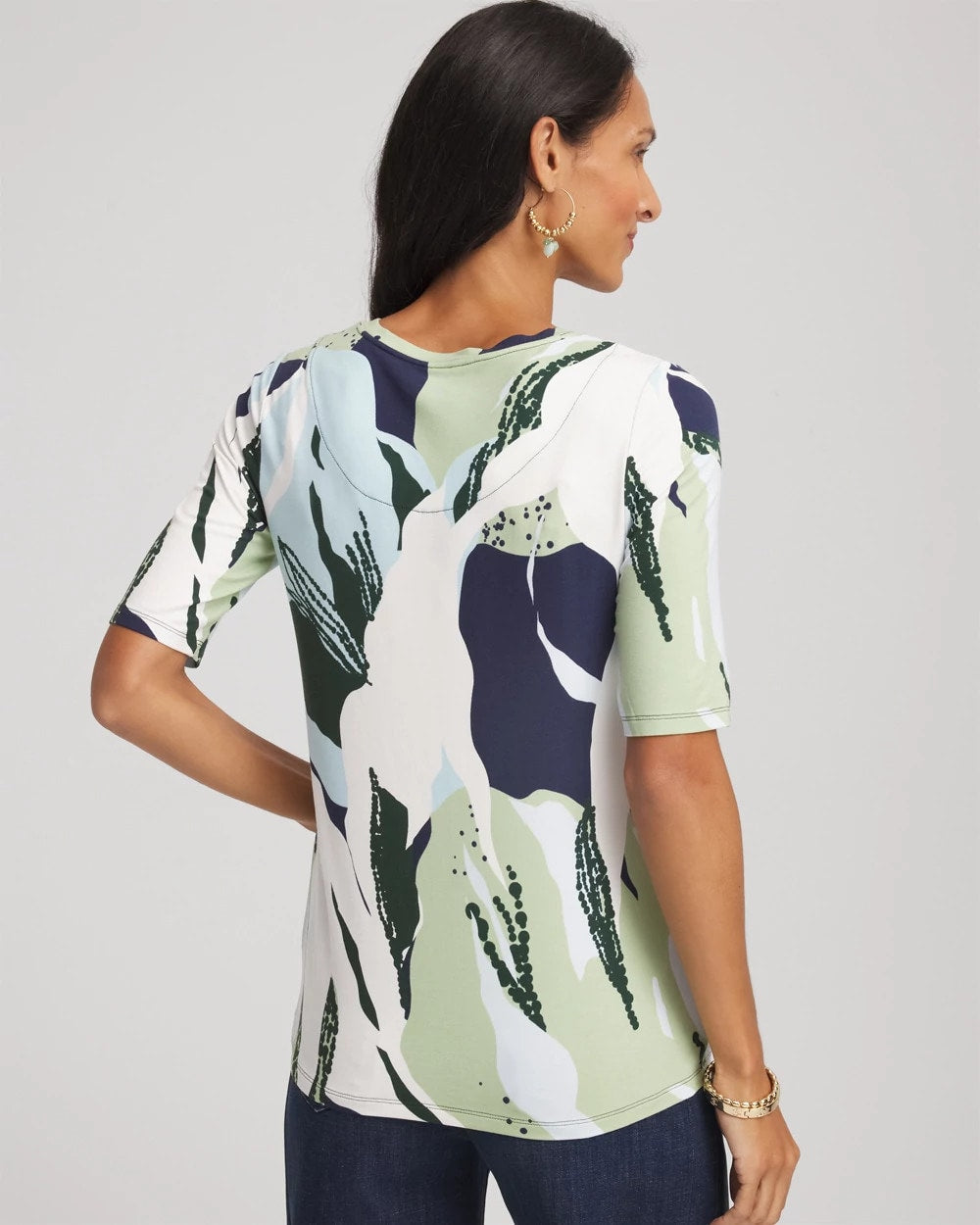 Chico's Touch of Cool™ Elbow-Sleeve Perfect Tee SAGE MEADOW