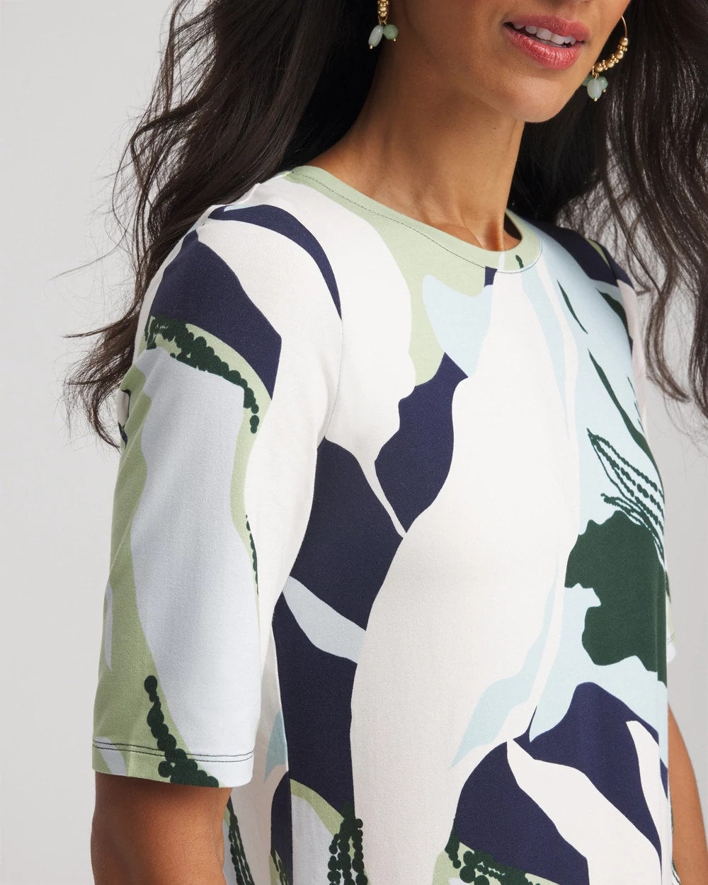 Chico's Touch of Cool™ Elbow-Sleeve Perfect Tee SAGE MEADOW