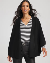 Chico's Crepe Open-Front Ruana BLACK