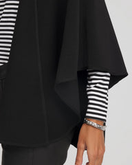 Chico's Crepe Open-Front Ruana BLACK