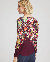 Chico's Touch of Cool™ Paisley Cowl Neck Tee DEEP CHIANTI