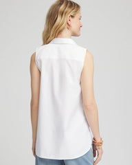 Chico's No Iron™ Tropical Floral Sleeveless Shirt CRUSHED BERRIES