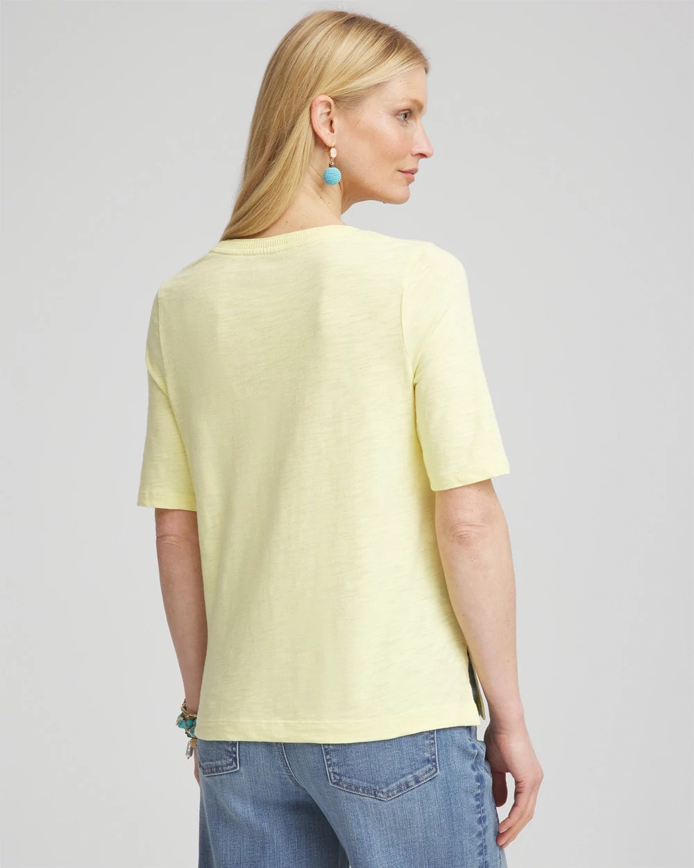 Chico's Slub Elbow-Sleeve Tee BRIGHT YELLOW