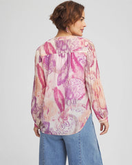 Chico's Georgette Pintuck Blouse PURPLE CLOVER