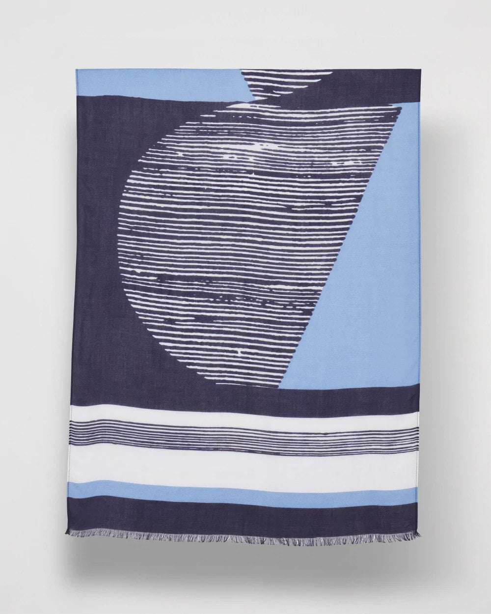 Chico's Printed Woven Oblong Scarf PASSPORT BLUE