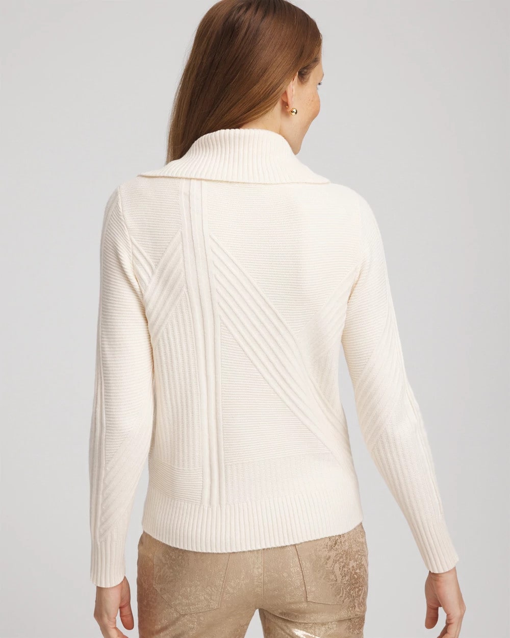 Chico's Ribbed Cowlneck Sweater ENGLISH CREAM