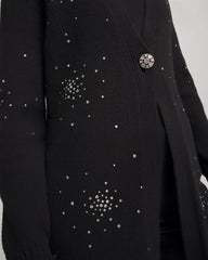 Chico's Rhinestone Embellished Cardigan BLACK