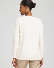 Chico's Button Tunic Sweater ENGLISH CREAM