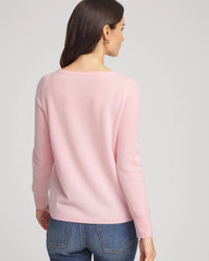 Chico's Embellished Cashmere Pullover Sweater BLUSHED