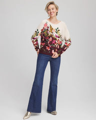 Chico's Ella Dolman Pullover Sweater DEEP CHIANTI