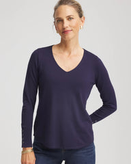 Chico's Ella V-Neck Pullover Sweater PASSPORT BLUE