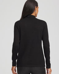 Chico's Ella Embellished Mockneck Sweater BLACK