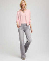 Chico's Crewneck Cardigan BLUSHED