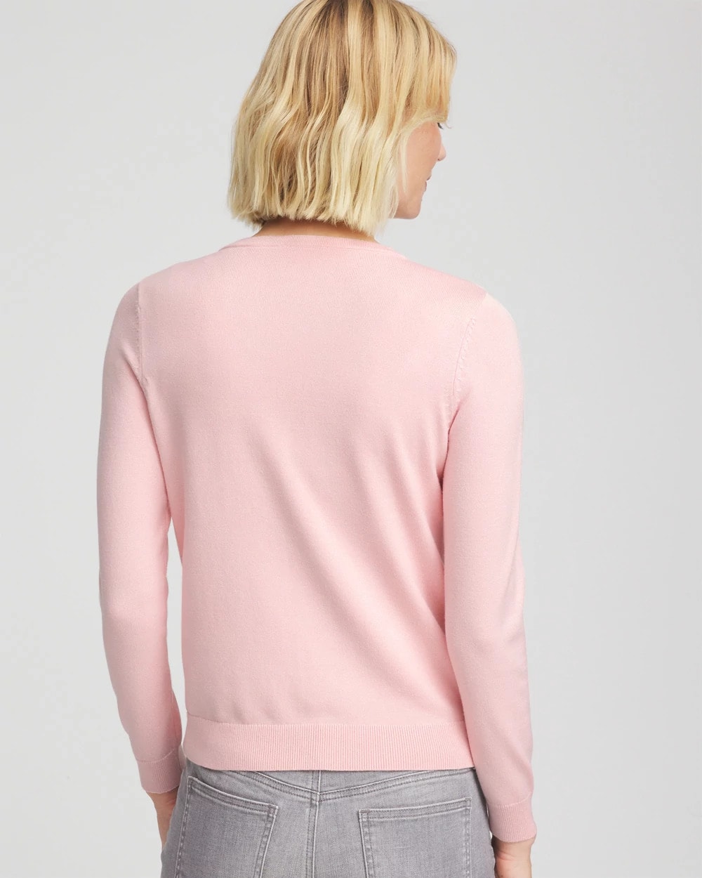 Chico's Crewneck Cardigan BLUSHED