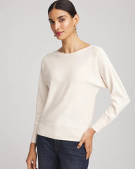 Chico's Ella Boatneck Pullover Sweater ENGLISH CREAM