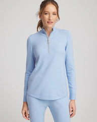 Chico's Zenergy® Luxe Half-Zip Pullover Top CRYSTAL TOPAZ